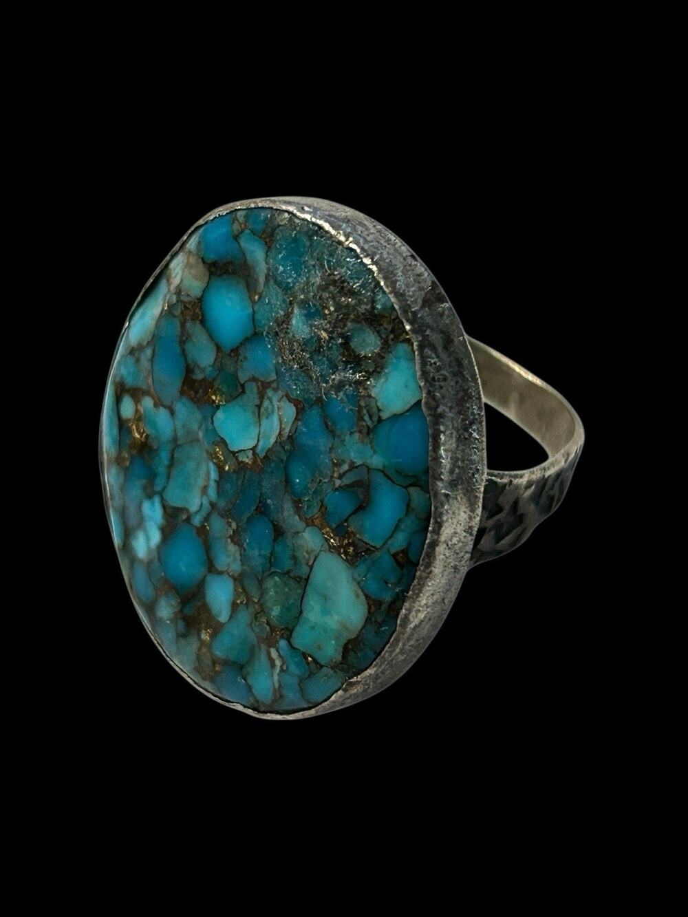 DTR Sterling Silver 925 Blue Stone Ring Size (8.5 - 8.75) Jewelry